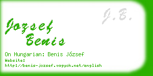jozsef benis business card