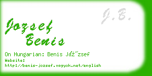 jozsef benis business card